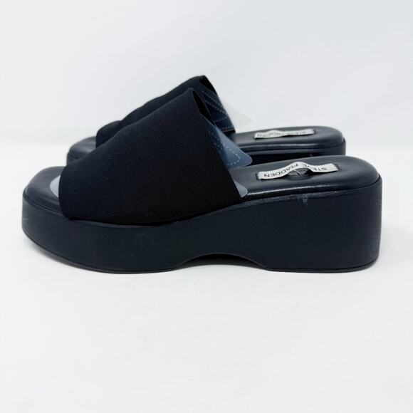 Vintage Y2K Steve Madden Black Slinky30 Platform Slide Sandals Women's Size 40 - Picture 3 of 9